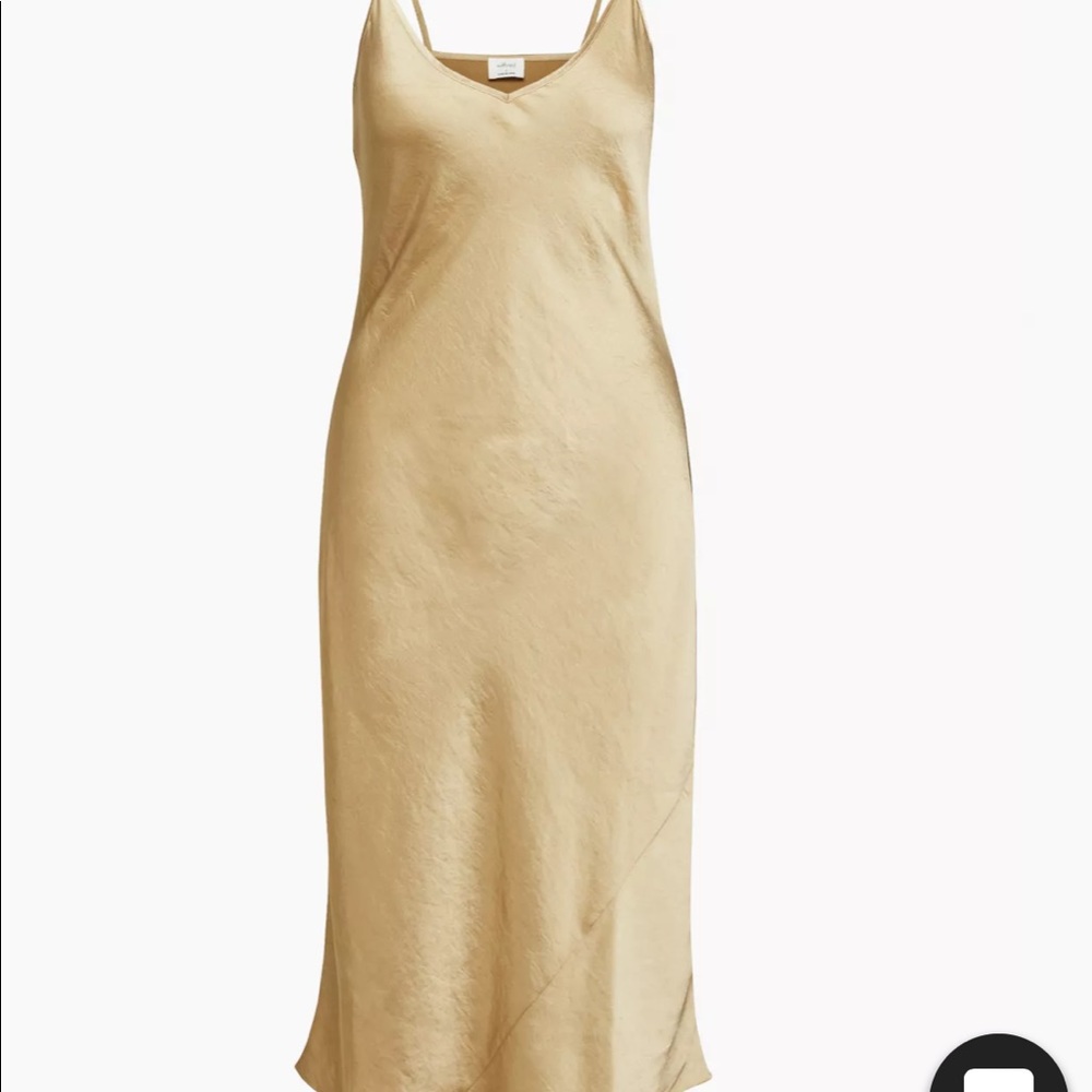 Aritzia only slip midi dress in Tanin